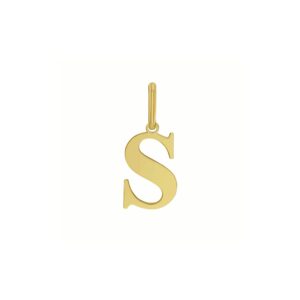 14K Yellow Gold Initial S Charm Pendant