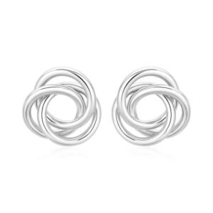 Polished Open Love Knot Earrings in Sterling Silver